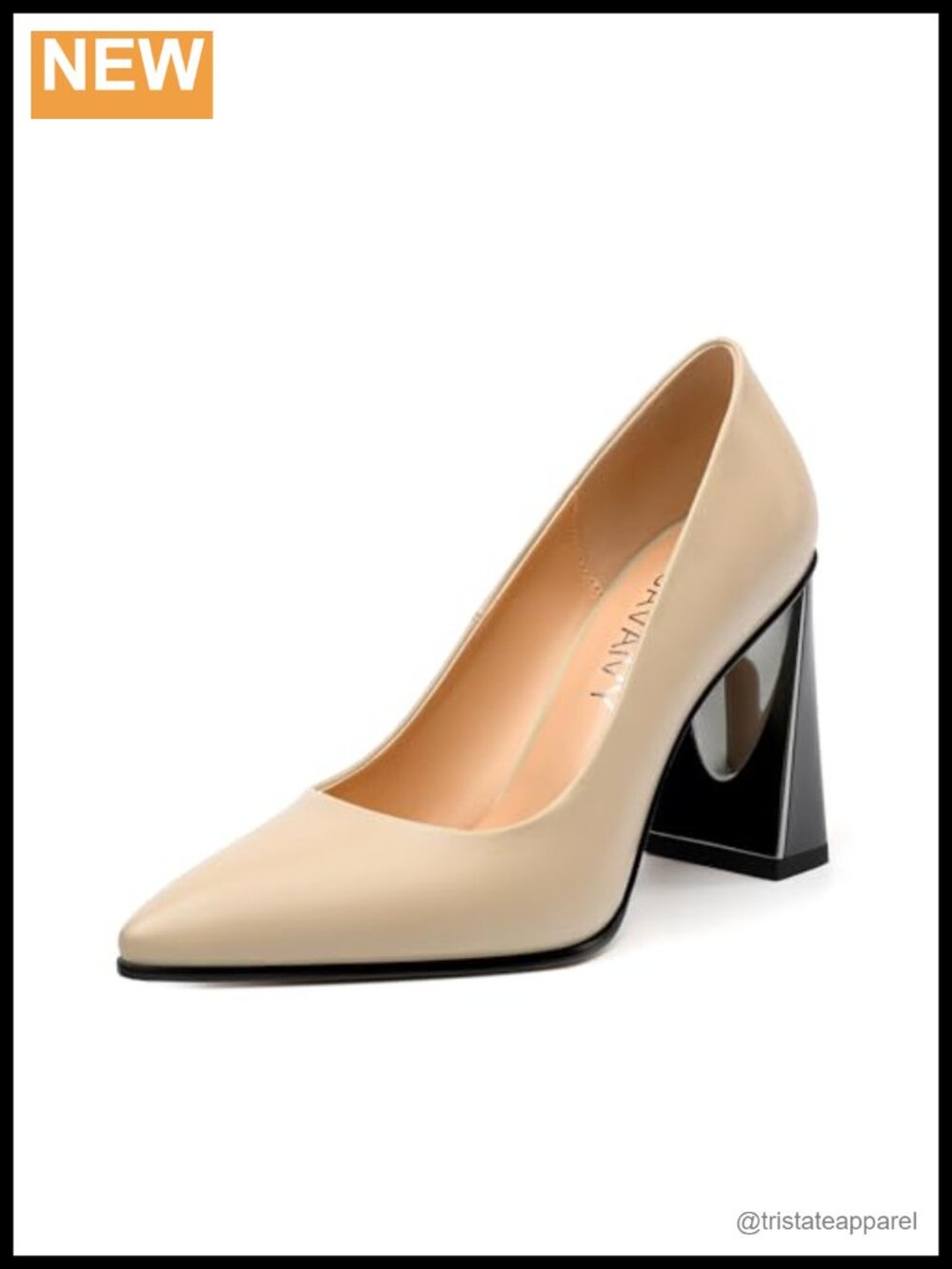 Women's Pointed Toe Chunky Heel Slip-On Pumps for Office Wedding Party